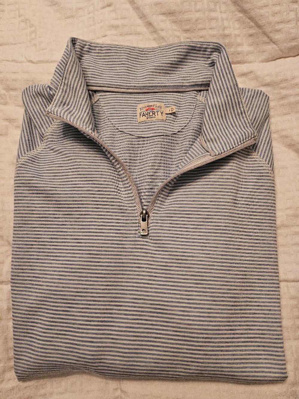 faherty Brand Mens Quarter Zip Large